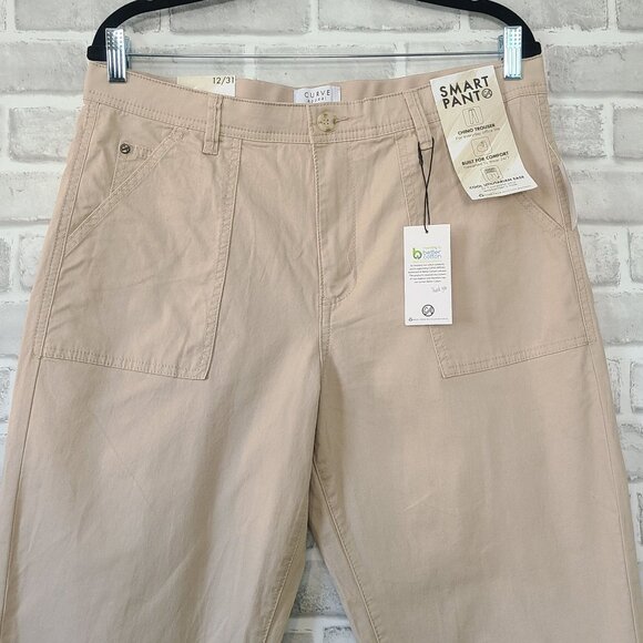 Curve Appeal Smart Pants Chino Trouser Utilitarian Casual NEW 12 / 31 Khaki - Picture 2 of 8